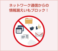 ネットワーク通信からの
情報漏えいもブロック！